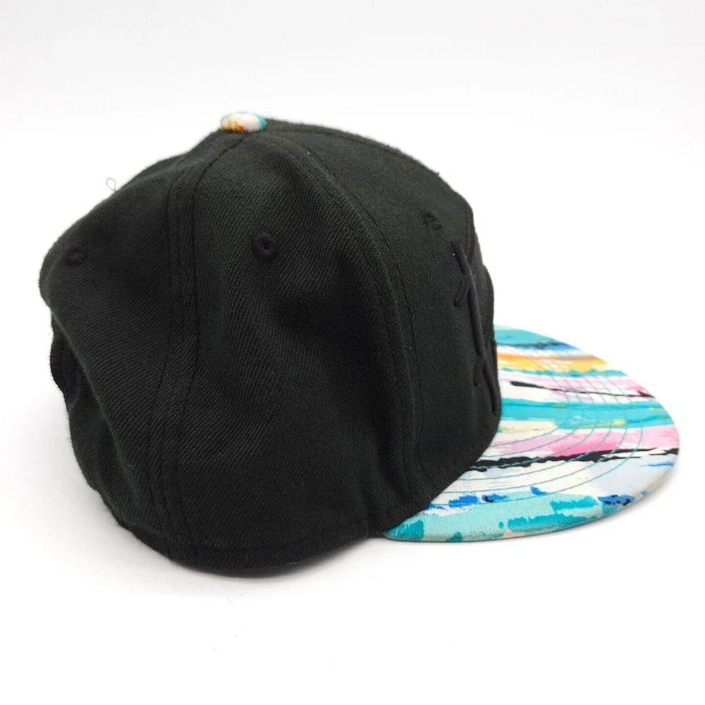 Neff Fresh Snapback Hat Embroidered Flat Bill Baseball Cap Paint Drip Wool Blend